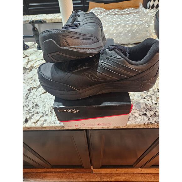 Saucony Echelon 3 Mens Walking Shoe Black/Black 10.5 Extra Wide - Picture 1 of 4